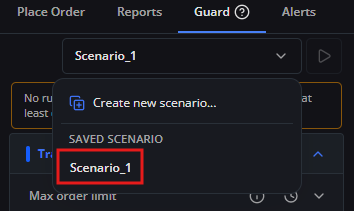 Open the scenario selector