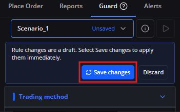 Save updated Scenario configuration