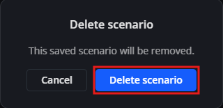Confirm delete scenario dialog