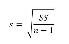 Sample standard deviation formula