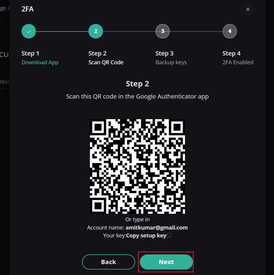 Scan 2FA QR code