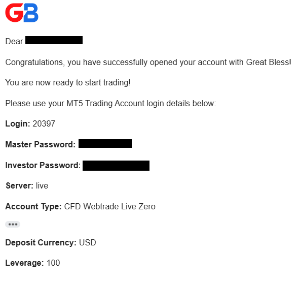 Live account confirmation dialog