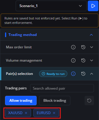 Pair selection commitment before adding GBPUSD