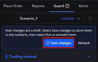 Save changes to Scenario