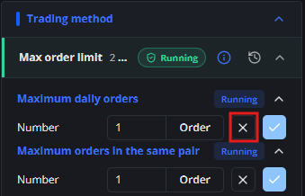 Disable Maximum daily orders in expired Scenario 1