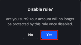 Confirm disabling commitment