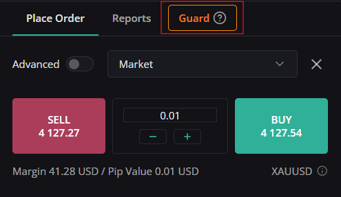 Blinking orange Guard indicator