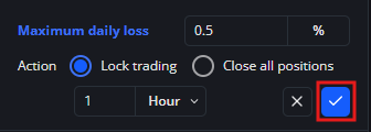 Confirm the updated maximum daily loss limit
