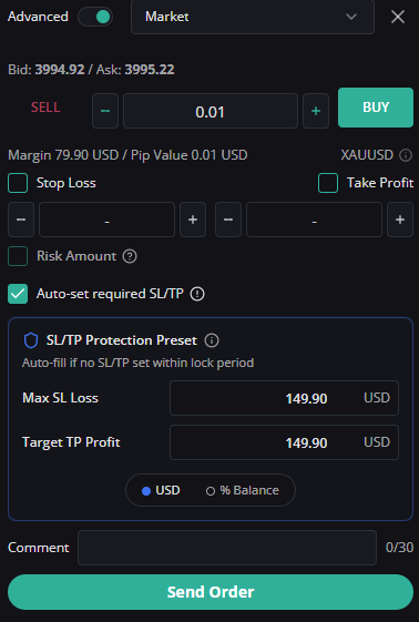 Auto-set required SL/TP and SL/TP Protection Preset settings