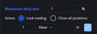 Loss management commitment before updating the daily loss limit