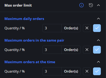 Max order limit